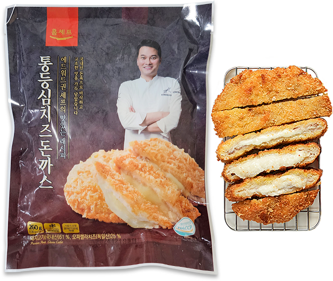 에드워드 권 홈셰프 통등심치즈돈까스 냉동치즈돈까스, 1개, 260g