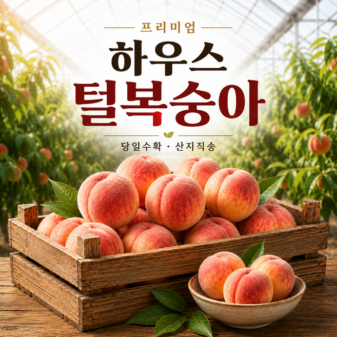 [26년 첫출하] 더밭 프리미엄 하우스 털복숭아 황도 백수 고당도 산지직송, 1박스, 중소과 500g (2-5과)