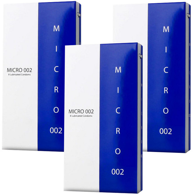 한국라텍스 마이크로 002 초박형 콘돔, 8개입, 3개