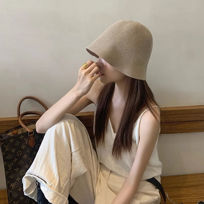 [Bahn 4컬러] 랄라 여름 라피아 버킷햇