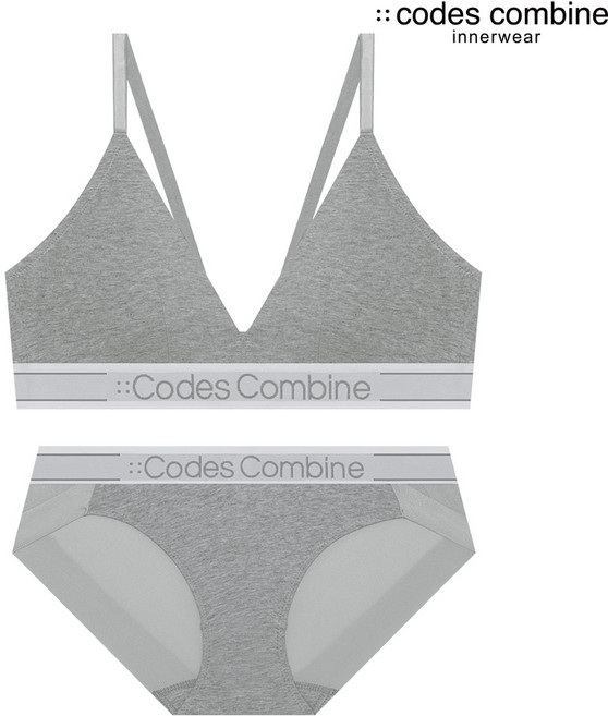 컬러로고플레이 브라렛 팬티 세트_그레이