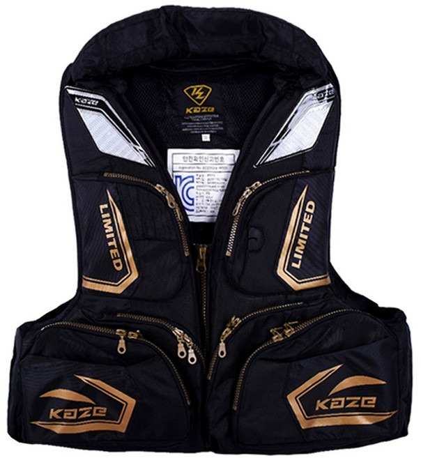 KD조구 카제 구명조끼 낚시조끼 L XL /방파제 갯바위낚시 선상낚시 구명복, 카제 구명복-블랙-L