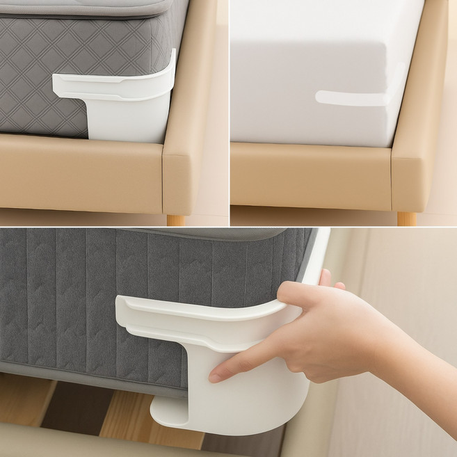 딜러버 침대시트 고정집게 고정밴드 4개, 1세트, 화이트