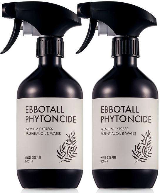 에밧톨 천연 피톤치드 원액 편백스프레이 100% 에센셜오일, 2개, 500ml