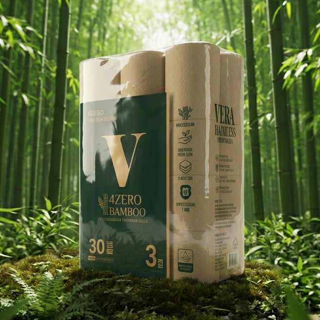 [VERA] 베라 4ZERO 무해력 벰부 3겹엠보싱, 1개, 30롤, 30m