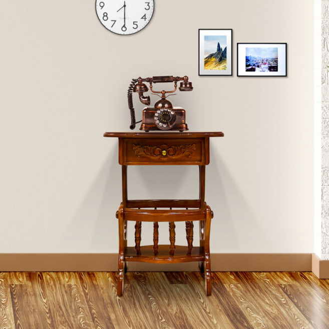 [유캐슬] ★커피쿠폰+무료배송★ 엔틱 원목 잡지꽂이 책꽂이 원형 협탁, 상세 설명 참조