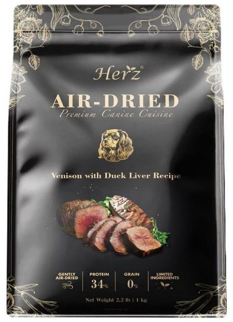 Herz 赫緻 美饌低溫風乾狗飼料 嫩羊佐鴨肝, 1包, 嫩鹿佐鴨肝, 1kg, 鹿