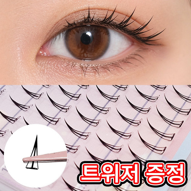 몽글래쉬 트루아이돌 노글루 속눈썹 9-11mm, 1개, 블랙