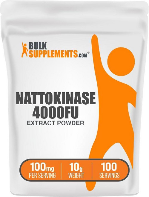 BulkSupplements.com 낫토키나아제 파우더 - 낫토 나토키나아제 보충제 4000 FU 추출물에서 추출 1회 제공량당 100mg 25g(0.88oz)(1팩), 100인분 (1팩), 1개
