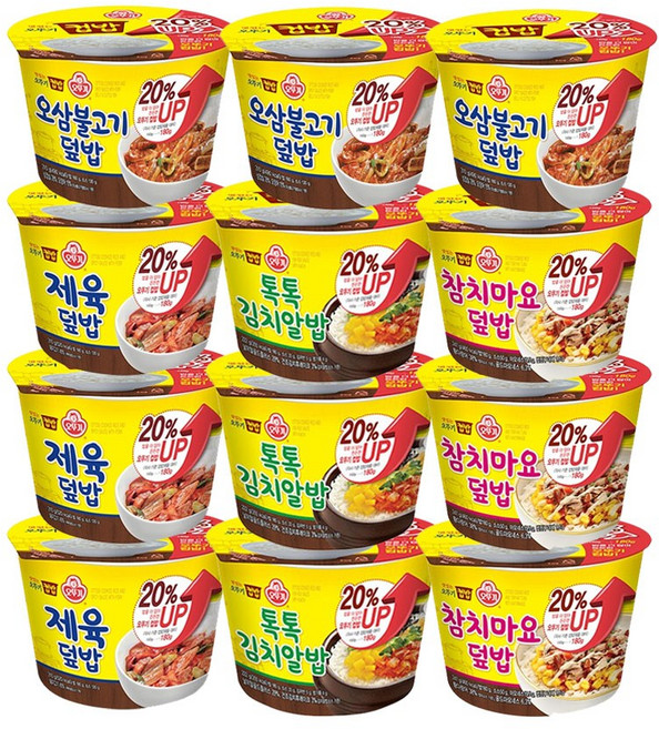 먹켓단 오뚜기 컵밥 골라담기 12종, 12개, 310g