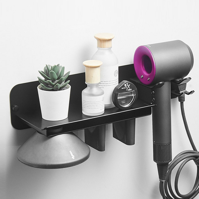 무타공 메탈 벽걸이 드라이기 거치대 다이슨 에어랩 호환용, 1개, C타입