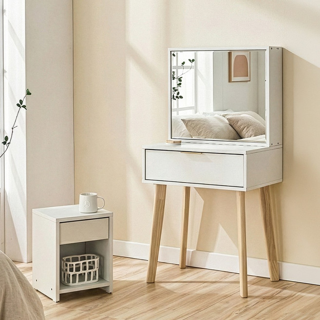 동서가구 오크드 600 화장대+거울 DF927709, 화이트