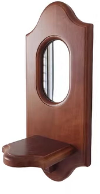 거울 캔들 벽걸이 홀더 우드 카페 욕실 화장대 엔틱 벽 촛대 벽거울 빈티지 미니 유럽풍 인테리어 오브제 오크, 월넛