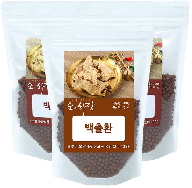 순하당 국산 백출환 (삽주뿌리환), 300g, 3개