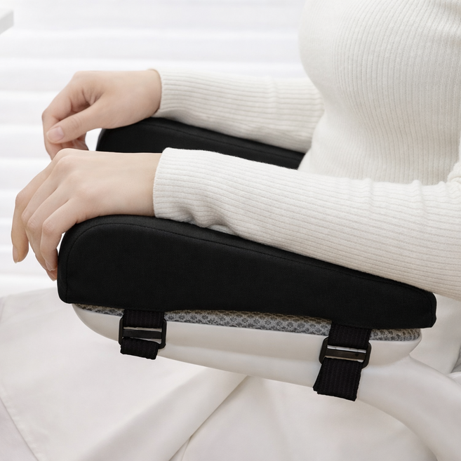 하임리프 장시간근무 부드러운 메모리폼 의자 팔걸이 쿠션, 블랙