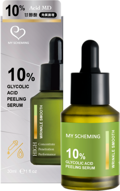 MY SCHEMING 我的心機 10%甘醇酸角質調理精華, 1件, 30ml