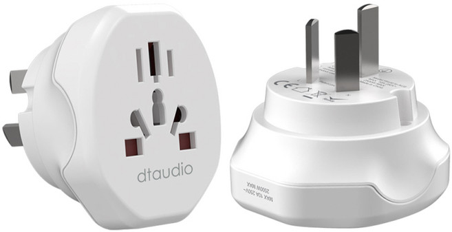 DTAudio 多國旅行轉接頭 萬用插頭 通用插座 2500W 阻燃材質, 1個, 澳規插頭