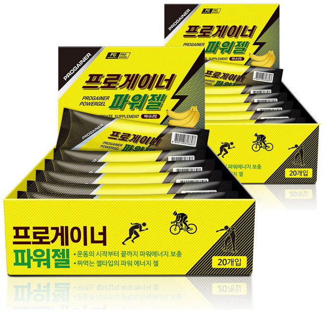 프로게이너 파워젤 바나나맛 스포츠 에너지젤, 800g, 2박스