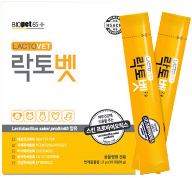 반려동물용 유산균 락토벳(2g x30포), 단품, 단품, 1