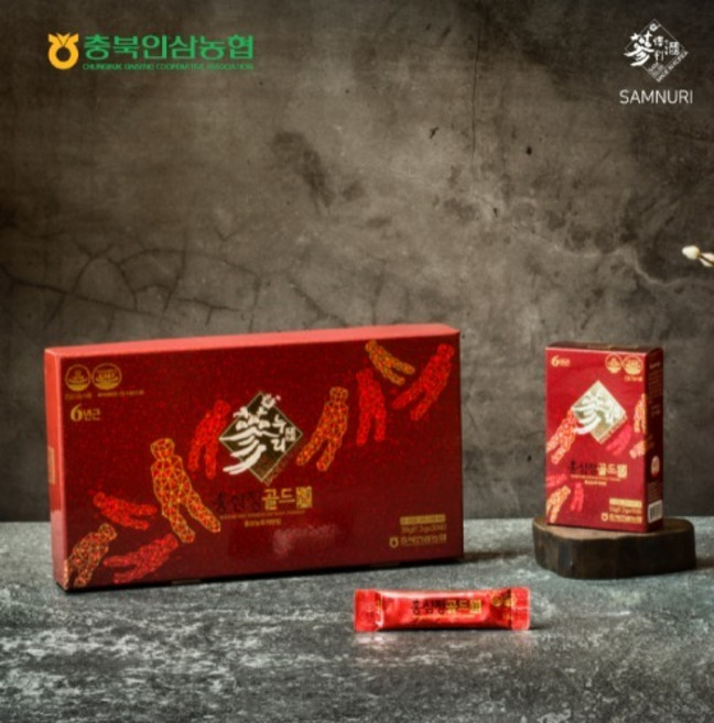 충북인삼농협 6년근 홍삼스틱 분말 홍삼정골드 진 1.3g x 30포, 39g, 1개