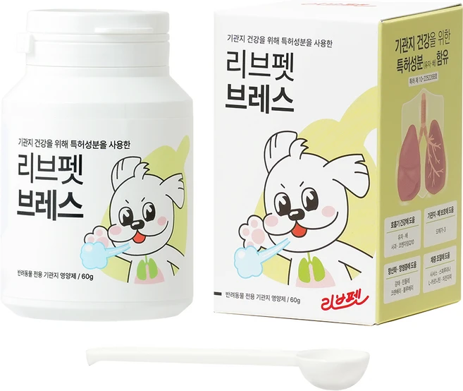 리브펫 반려동물 브레스 영양제, 60g, 호흡기/기관지, 1개 - 쿠팡