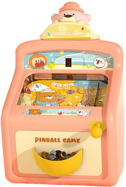 兒童聲光萌熊彈珠台 趣味聲光效果 親子互動益智玩具, 粉色, 1個