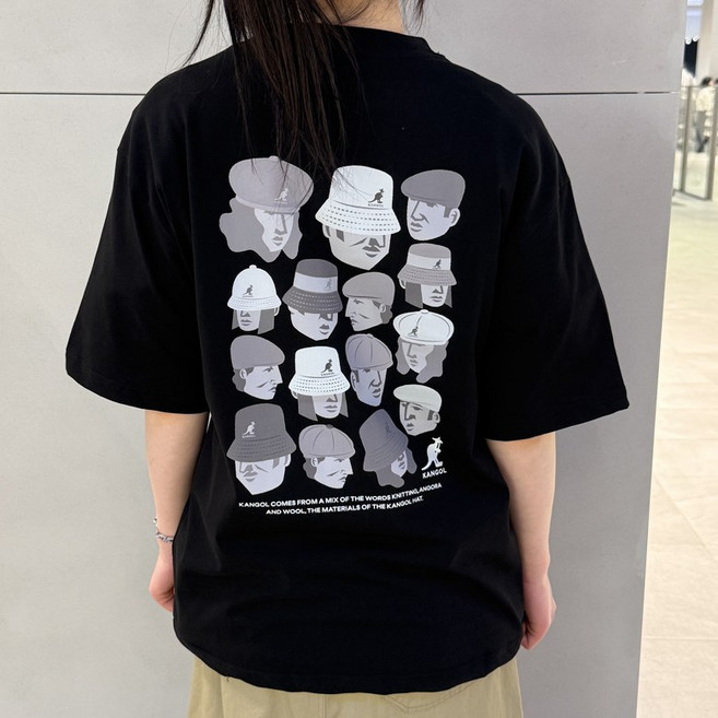 [국내정식매장] 캉골 반팔 티셔츠 Kangol 레거시 헤드웨어 소사이어티 티 2837 블랙