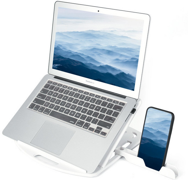 호밍사이 접이식 노트북 거치대 스탠드 휴대용 휴대폰 거치대, 화이트, 1개