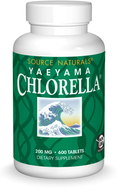 Source Naturals 야에야마 클로렐라 200mg 600정 비타민 A B12 철분 함유, 2개 - 쿠팡