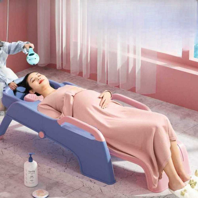 환자머리감기 침상목욕 샴푸대 의자 목욕의자 성인, 핑크, 1개