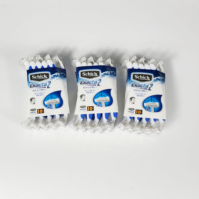 일회용면도기 쉬크 이그젝타2 정밀면도기 (일반피부용)10개, 10개입, 1개