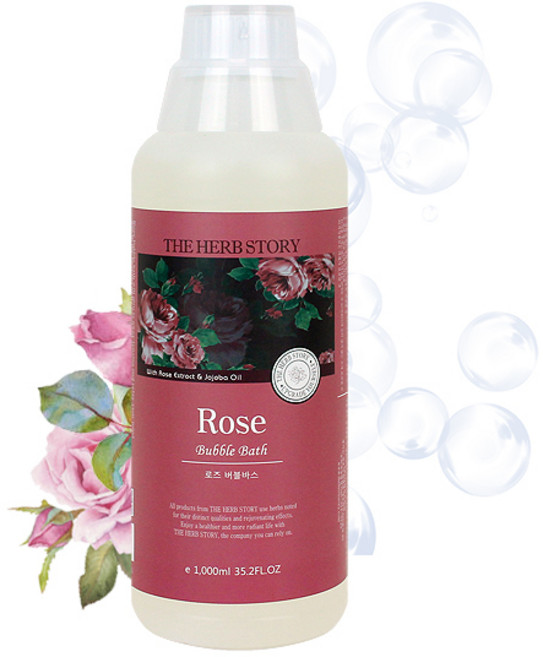 더허브스토리 대용량 버블바스 로즈, 1L, 1개