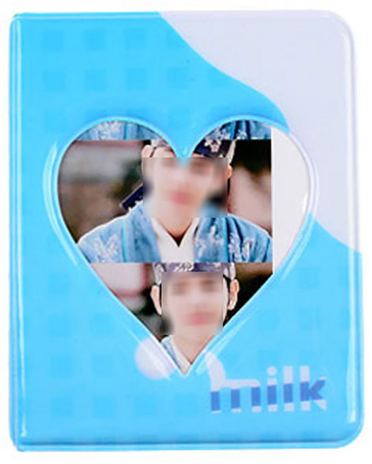 리빙미 포토카드 콜렉트북 미니 앨범 포카 바인더 수납 보관 투명 속지 포함, 36매, 5. 1단 MILK 스카이블루