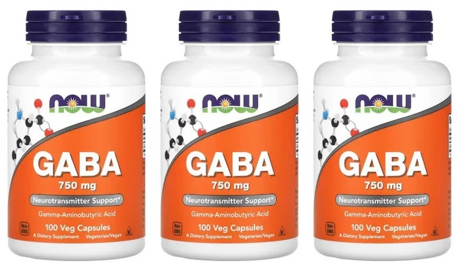 (해외) Now Foods 나우 푸드 가바 750mg 100정, 3개 - 쿠팡