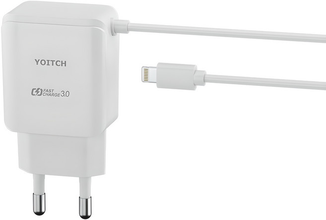 요이치 라울 2세대 18W 일체형 고속충전 케이블 8핀, 화이트, 1개