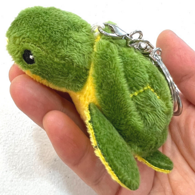 빛나는풍수 행운 키링 인형 장수의상징 거북이열쇠고리 풍수소품 추천, 2개, 연두