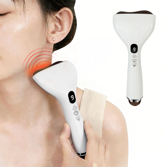 Garrl 다기능 괄사기 얼굴괄사 전신 사용 온열 진동 마사지 눈 마사지 9단계 조절, 화이트