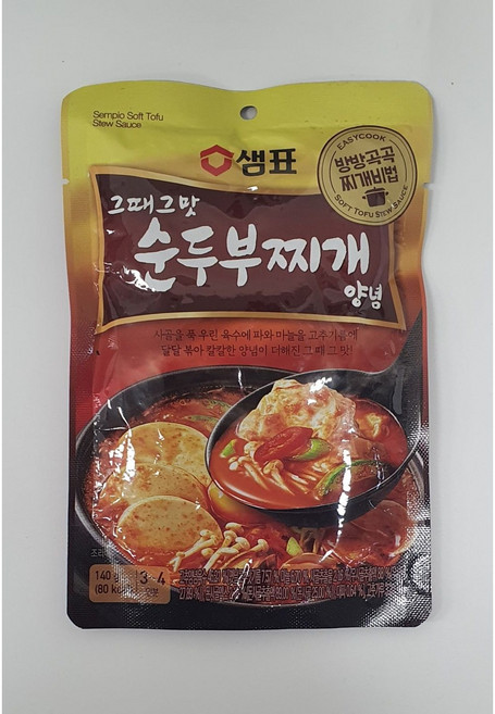 샘표 그때그맛 순두부찌개 양념, 140g, 12개