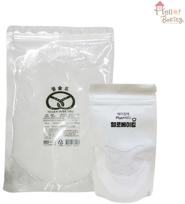 헬로베이킹 펄솔트 500g (굵은 소금 시오 빵 프레첼 토핑 데코 제과제빵재료), 1개
