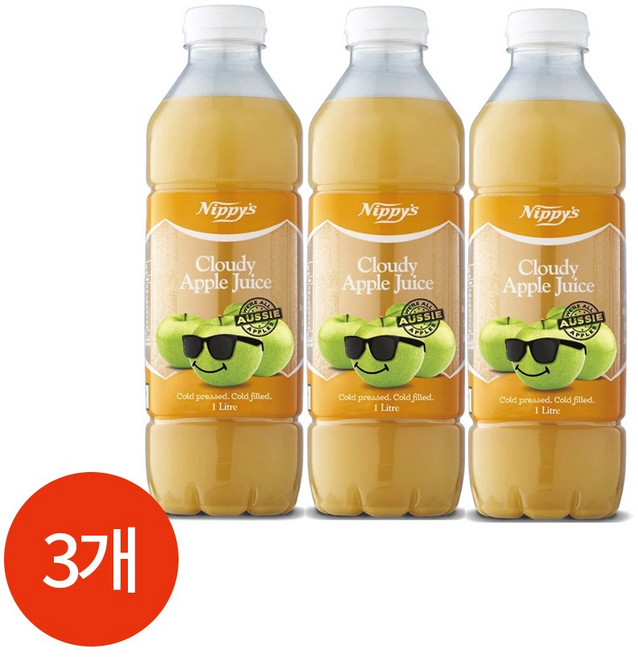 니피스 사과주스, 1g, 1L, 3개