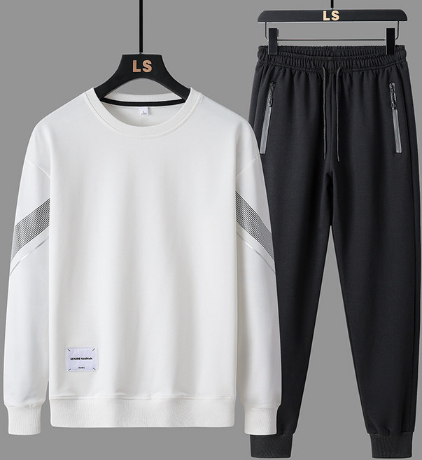 ANYOU 남자 봄 가을 사선 맨투맨 지퍼포켓 조거팬츠 상하세트 빅사이즈 트레이닝복 츄리닝