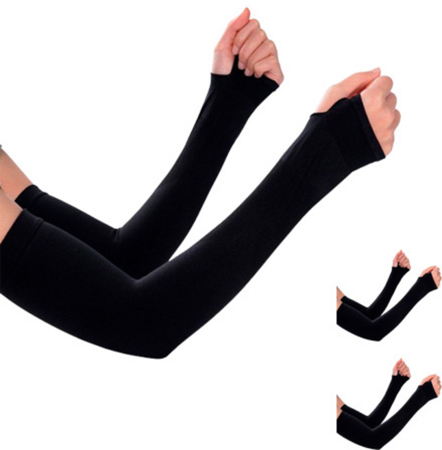 스마일공감 자외선 차단 쿨토시 손목 손등커버 2P x 3세트, 손등커버형, 블랙, 6개