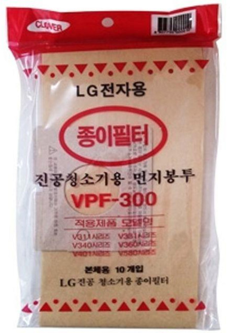 [D1-8809175221232] 엘지먼지봉투 10p VPF-300 먼지털이개 먼지클리너 먼지떨이 먼지봉투, 1개