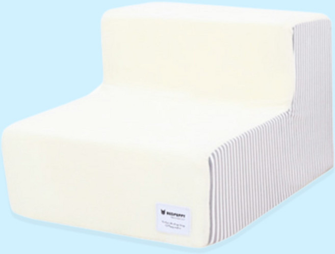 개과천선 밀케이 강아지 펫스텝 슬개골 보호 관절 예방 소형견 노령견 애견 프리미엄 논슬립 계단, 스트라이프 그레이, 1개