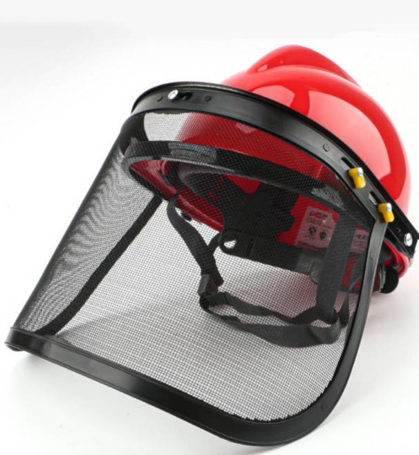 예초기 헬맷 90도 각도조절 안면보호구 안전 보호장비 보호대 철망마스크 제초기 보호장비, 고급형, 1개