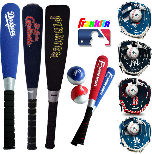 프랭클린 MLB 메이저리그 팀 어린이 야구 안전폼배트 야구글러브 캐치볼, F.MLB.BAT-GLOVE, MLB로고-폼배트(레드)