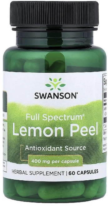 스완슨 레몬 껍질 Lemon Peel 400mg 캡슐 60정, 1개 - 쿠팡