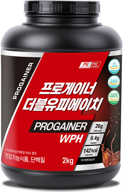 프로게이너 WPH 초코맛 가수분해 유청단백질 프로틴보충제, 2kg, 1개
