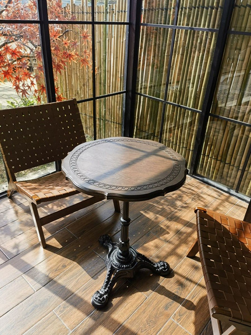 프렌치 티테이블 엔틱 카페 원형 사이드 쇼파 소파 테이블, J 60x60x75