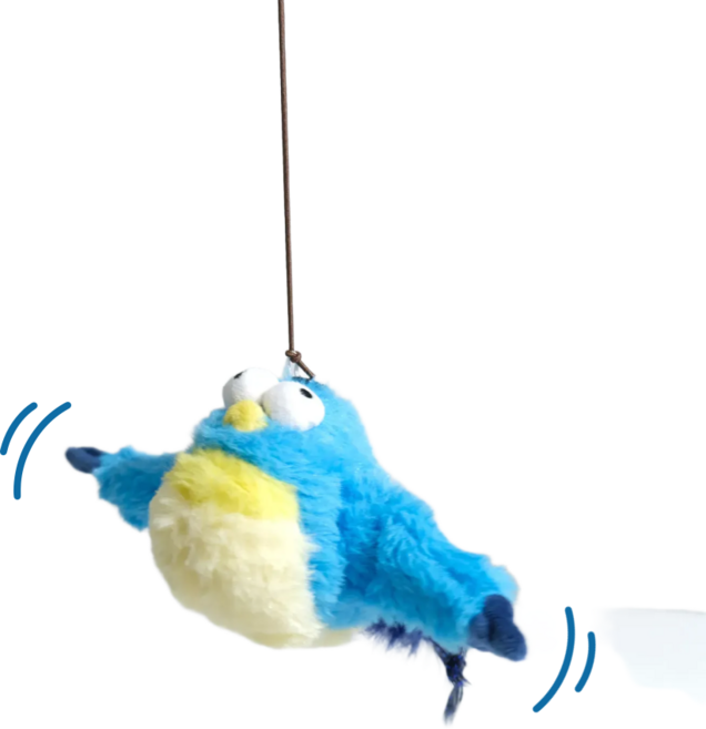 호미펫 날아다니는 움직이는 고양이새장난감 고양이장난감, 1개, 블루, HF03-블루버드